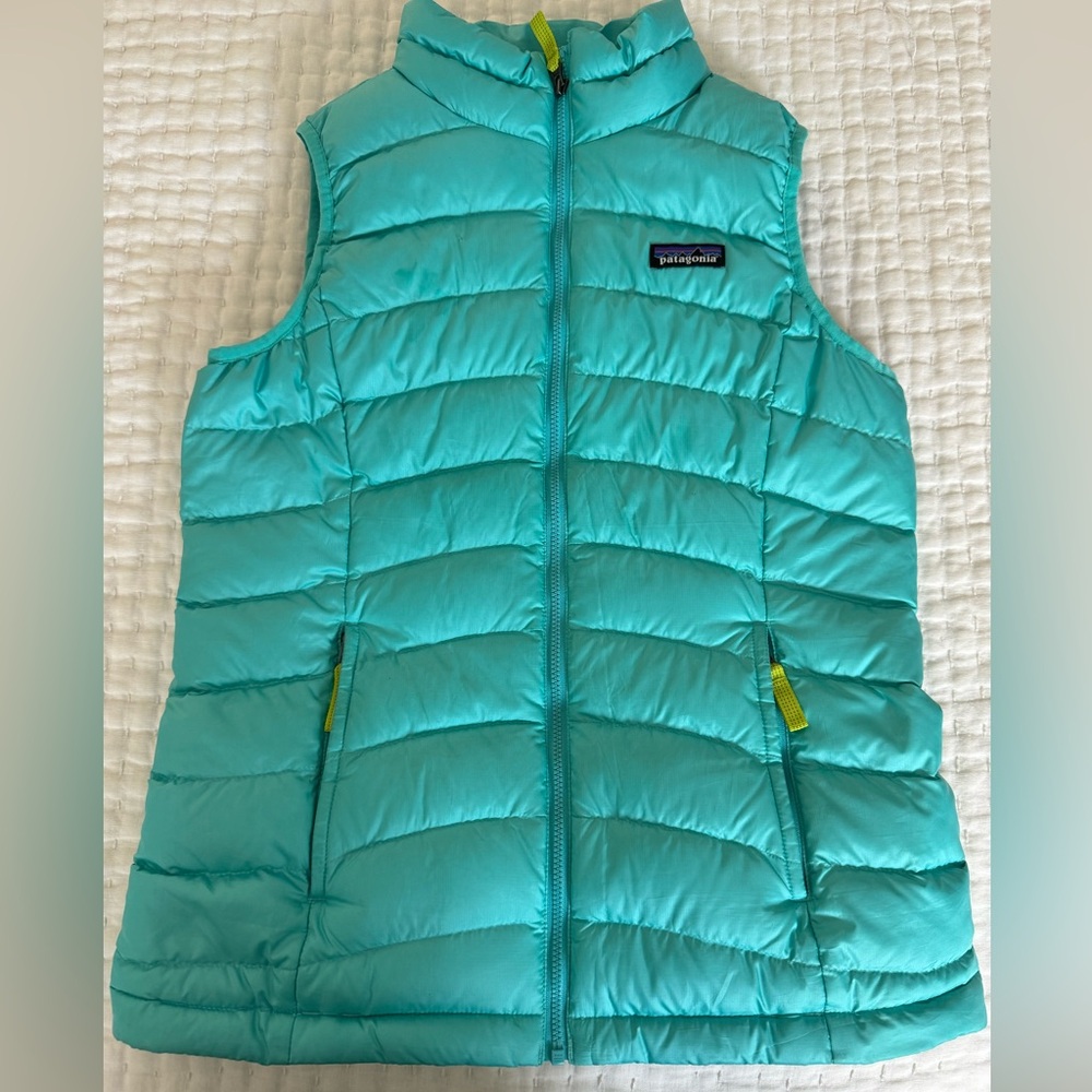 Girls Patagonia nano puffer vest - aqua
